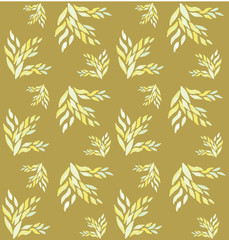 seamless pattern of yelow floral elements
