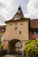 Saint-Ursanne, St-Ursanne, Altstadt, Stadttor, Saint-Pierre, Turmuhr, Tor, Jura, Schweiz
