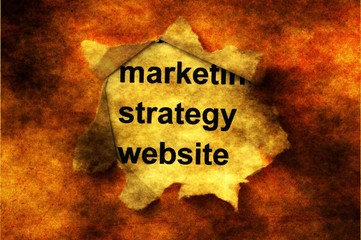 Marketing strategy website over grunge background
