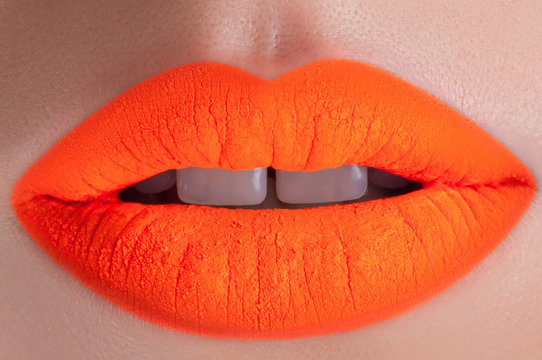 Beautiful acid orange lips