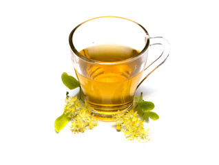 cup of tea from a linden nearby linden flowers