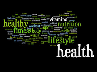 Conceptual health word cloud