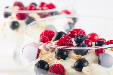 Yogurt, Parfait, Fruit.