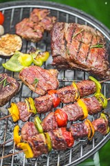 Grill, grilled, grilling.