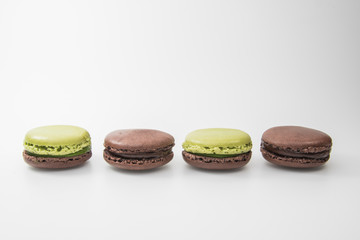  Macarons on the white background