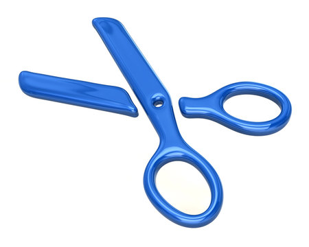 Blue scissors icon 