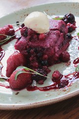 summer fruits sponge pudding
