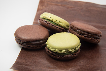  Macarons on the white background
