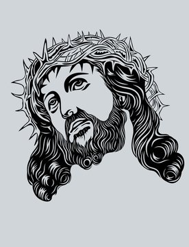 Jesus Christ face, art vector design