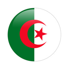 Algeria flag button on white