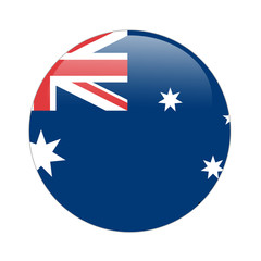 Australia flag button on white