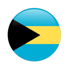 Bahamas flag button on white