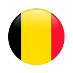 Fototapeta premium Belgium flag button on white