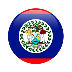 Belize flag button on white