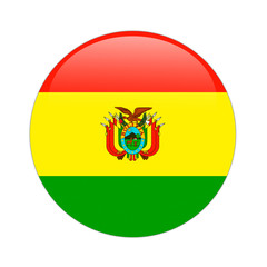 Obraz premium Bolivia flag button on white