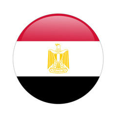 Obraz premium Egypt flag button on white