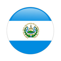 El Salvador flag button on white