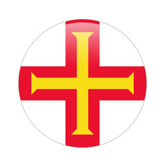 Obraz premium Guernsey flag button on white