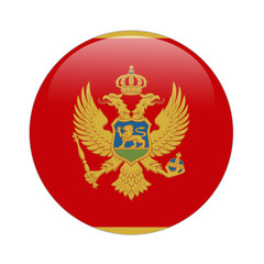 Montenegro flag button on white