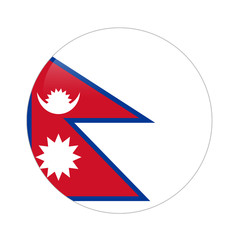Obraz premium Nepal flag button on white