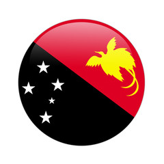 Papua New Guinea flag button on white
