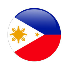 Philippines flag button on white
