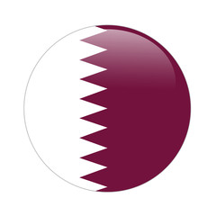 Qatar flag button on white