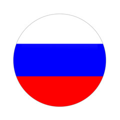 Fototapeta premium Russia flag button on white