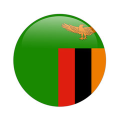 Zambia flag button on white