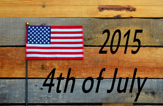 4th of July - Independence Day - American Flag on Pallet wood