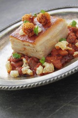 belly pork plated meal