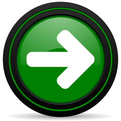 right arrow green icon arrow sign