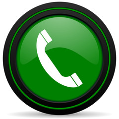 phone green icon telephone sign