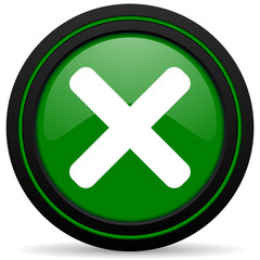 cancel green icon x sign