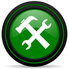 Fototapeta premium tools green icon service sign