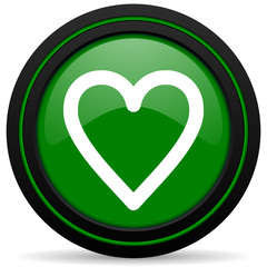 heart green icon love sign