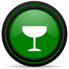 alcohol  green icon glass sign