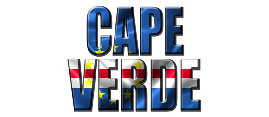 Text concept with Cape Verde waving flag