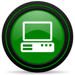 computer green icon pc sign