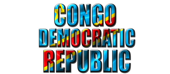 Text concept with Congo Democratic Republic waving flag