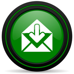 email green icon post message sign