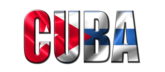 Text concept with Cuba waving flag