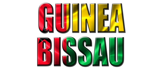 Text concept with Guinea Bissau waving flag