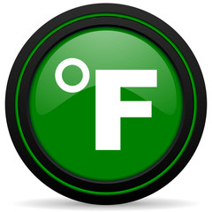fahrenheit green icon temperature unit sign
