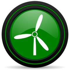 windmill green icon renewable energy sign