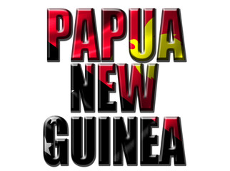 Text concept with Papua New Guinea waving flag