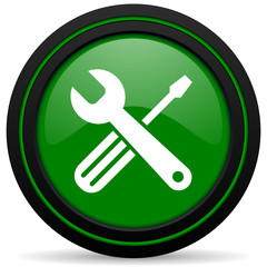 tools green icon service sign