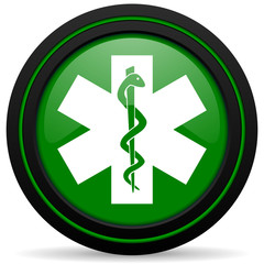 emergency green icon hospital sign