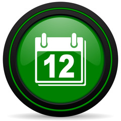 calendar green icon organizer sign agenda symbol