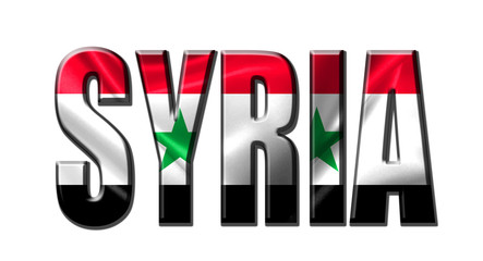 Text concept with Syria waving flag